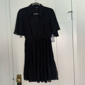 Brand new Nordstroms black chiffon pleated dress (tags on)